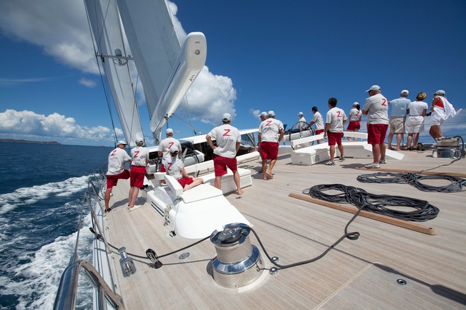 Zefira, racing off Virgin Gorda - Transatlantic Superyacht and Maxi Yacht Regatta © Superyacht Media